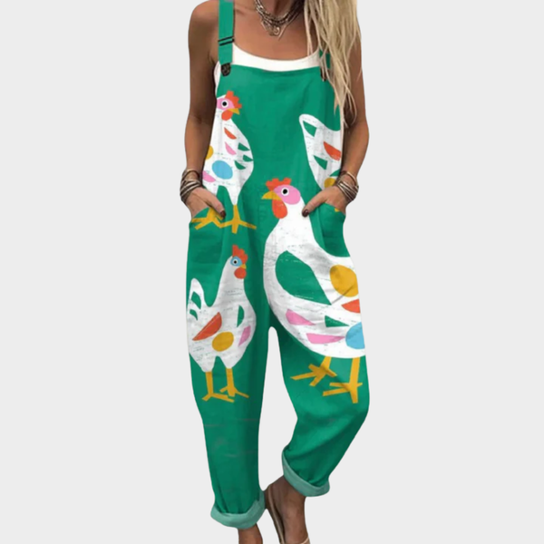 Comfortable Printed Dungarees