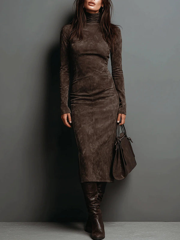 Ava | Suede Midi Dress