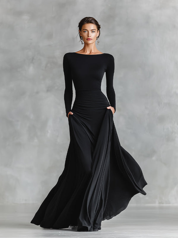 Rubi | Elegant Black Maxi Dress
