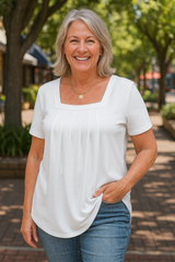 Colleen | Pleated Comfort Top - Everyday confidence