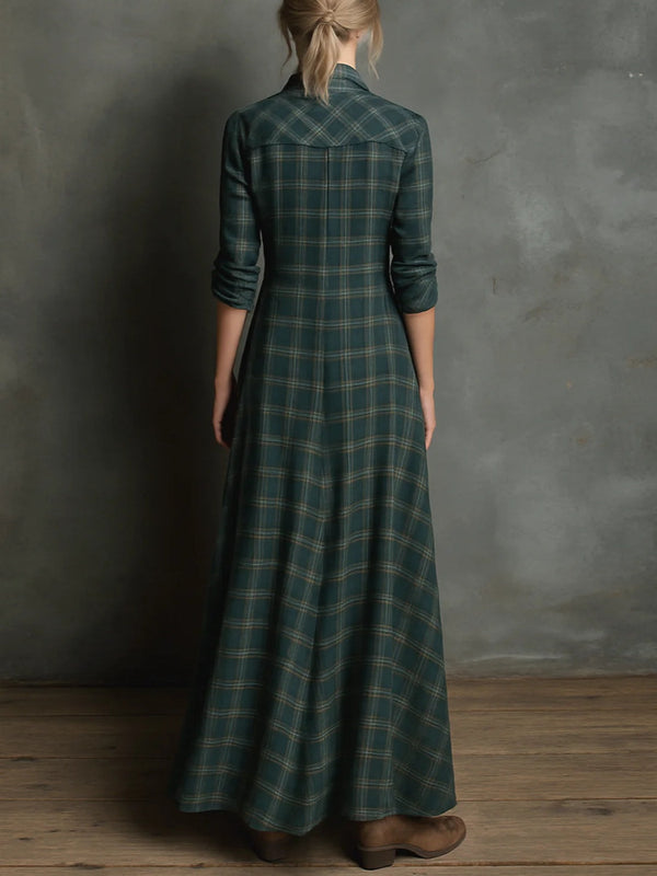 Valentina | Long Checked Dress