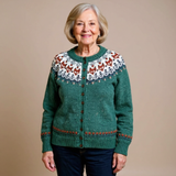 Isla | Teal and Cream Icelandic Cardigan