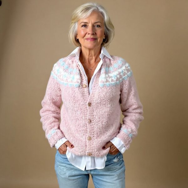 Selena | Soft Pink Icelandic Cardigan