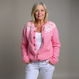 Vera | Soft Pink Floral Icelandic Cardigan