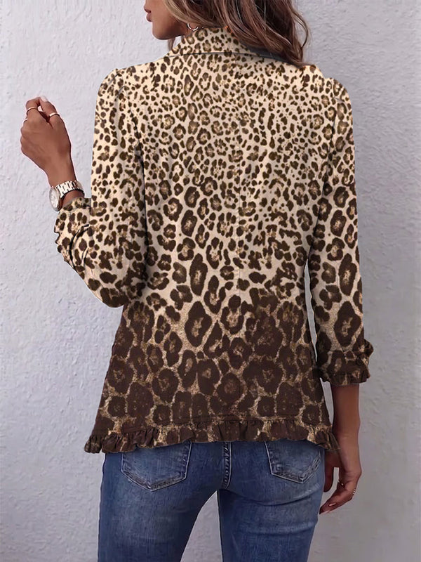 Abigail | Leopard Ombré Ruffle Jacket