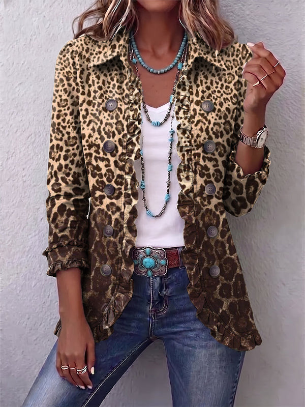 Abigail | Leopard Ombré Ruffle Jacket