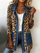 Nora | Leopard and Denim Longline Jacket