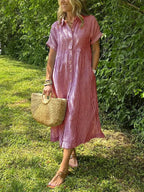 Cassandra | Striped Shirt Dress