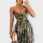 Annai Mesh Maxi Dress | Elegant and Figure-Shaping