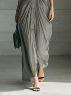 Zahara | Belted Pleated Maxi Dress