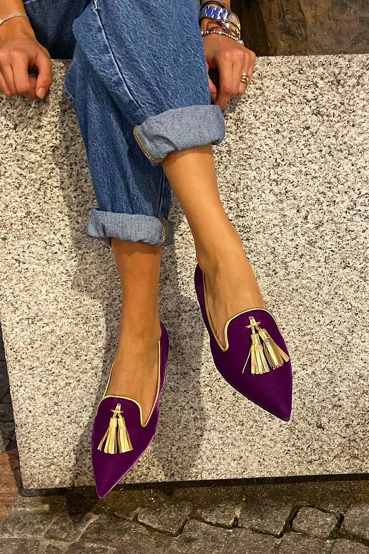 Portia - Boho Slipper with Fringes