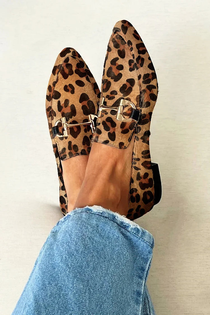 Gia - Elegant Leopard Print Moccasins