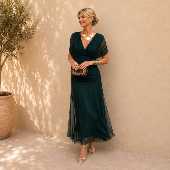 Elegant Maxi Party Dress with Sweetheart Neckline
