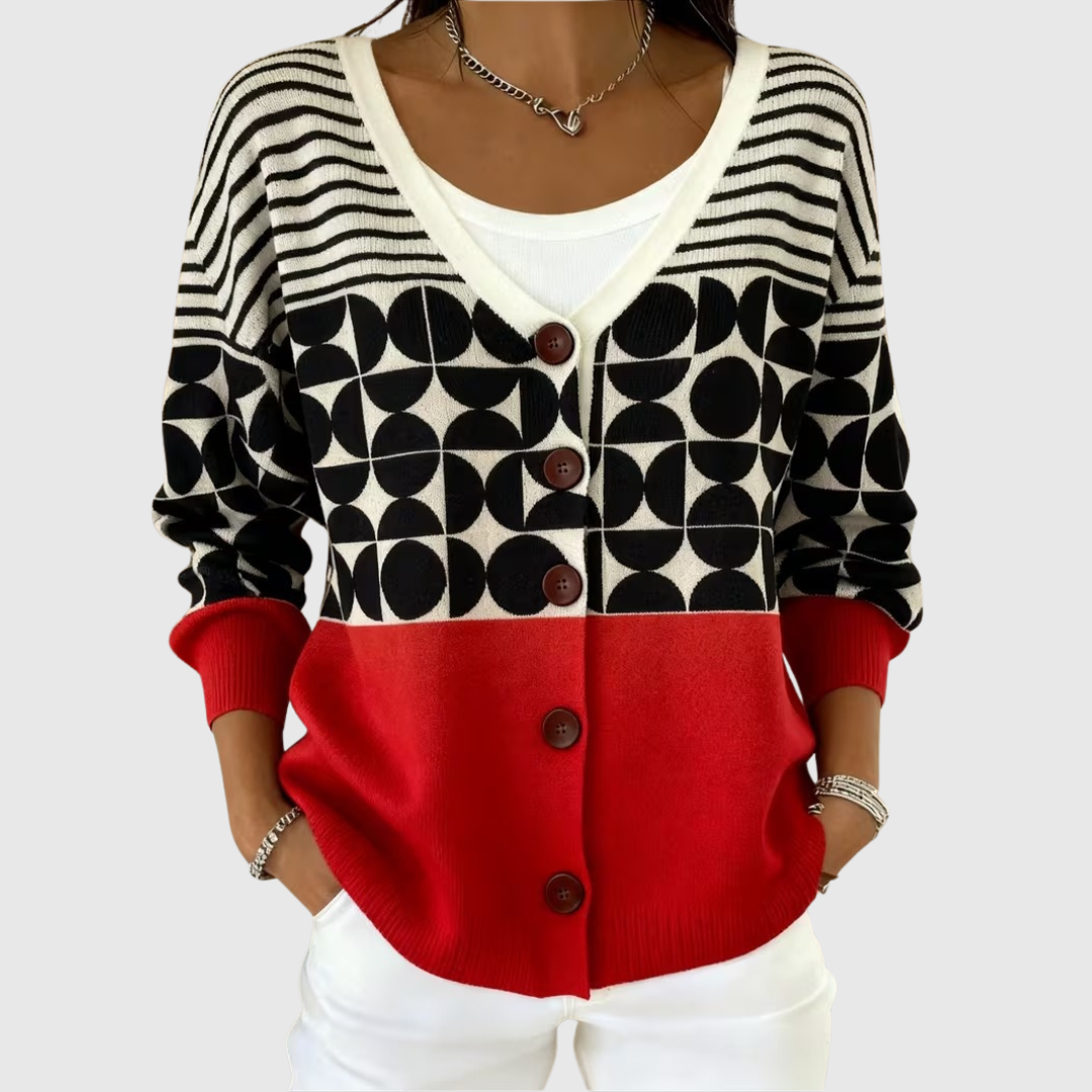 Isabeau | Modern Graphic Cardigan