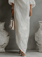 Aurora | Ivory One-Shoulder Flowing Maxi Dress