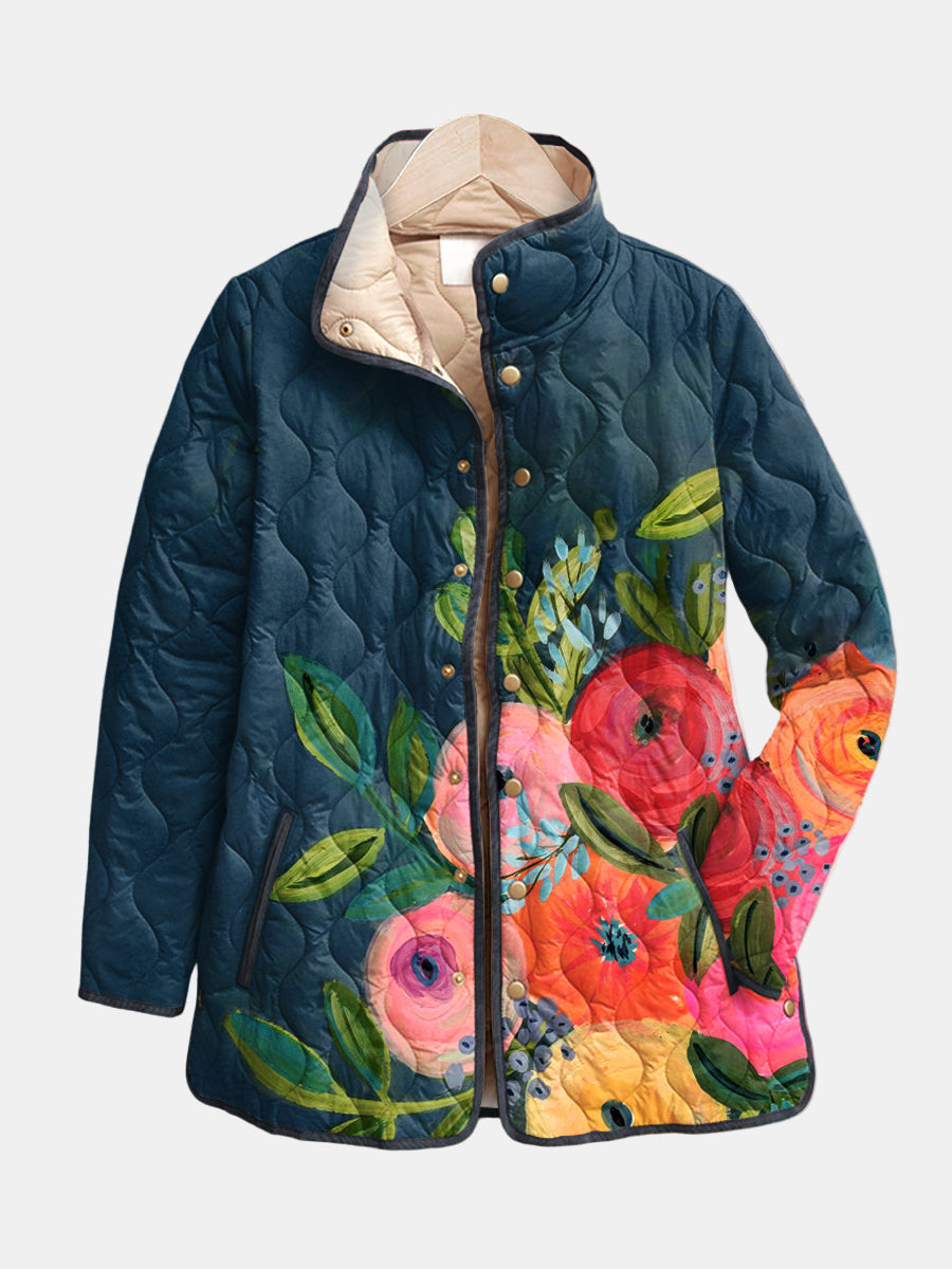 Susannah | Painted Floral Quilted Jacket