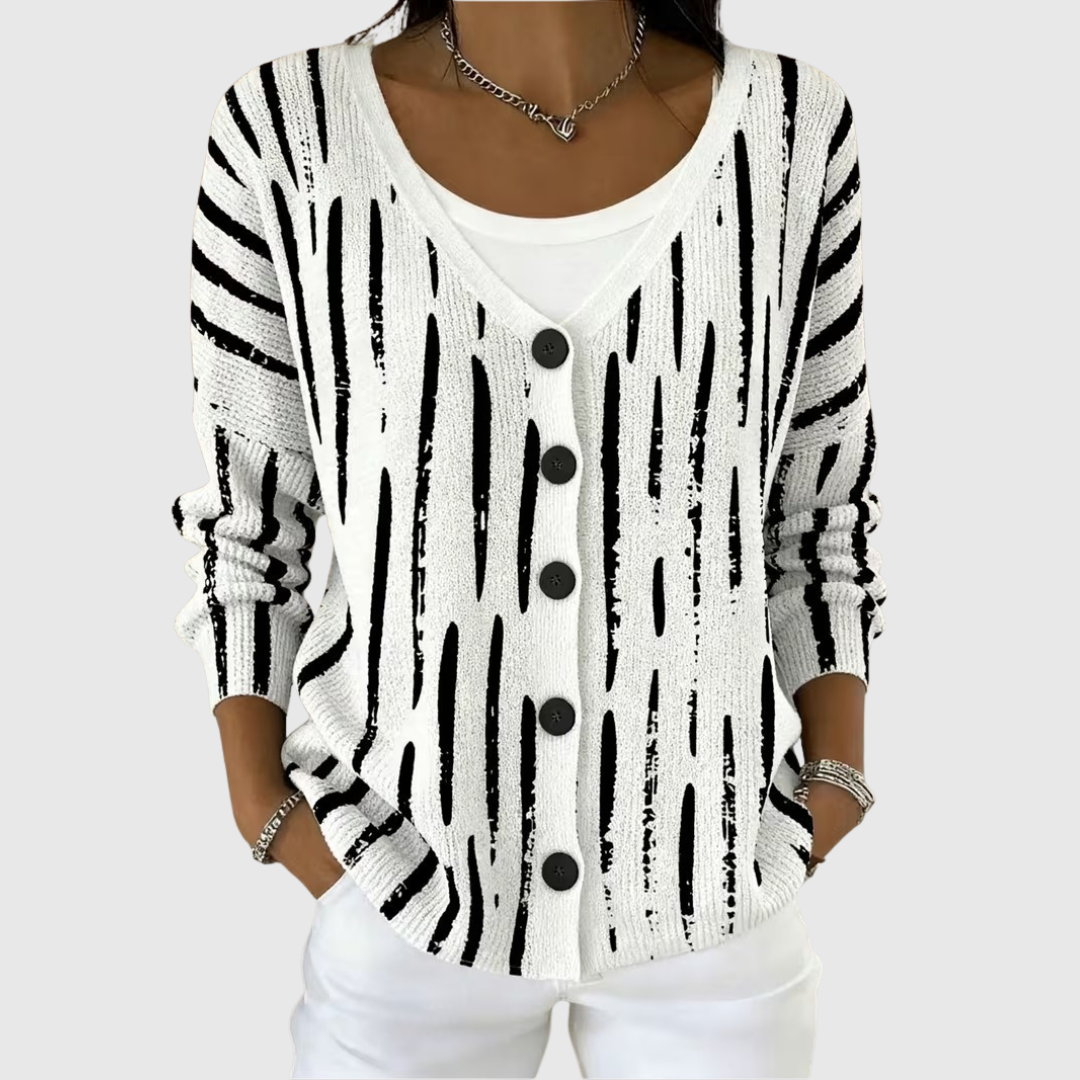 Violette | Sleek Graphic Cardigan