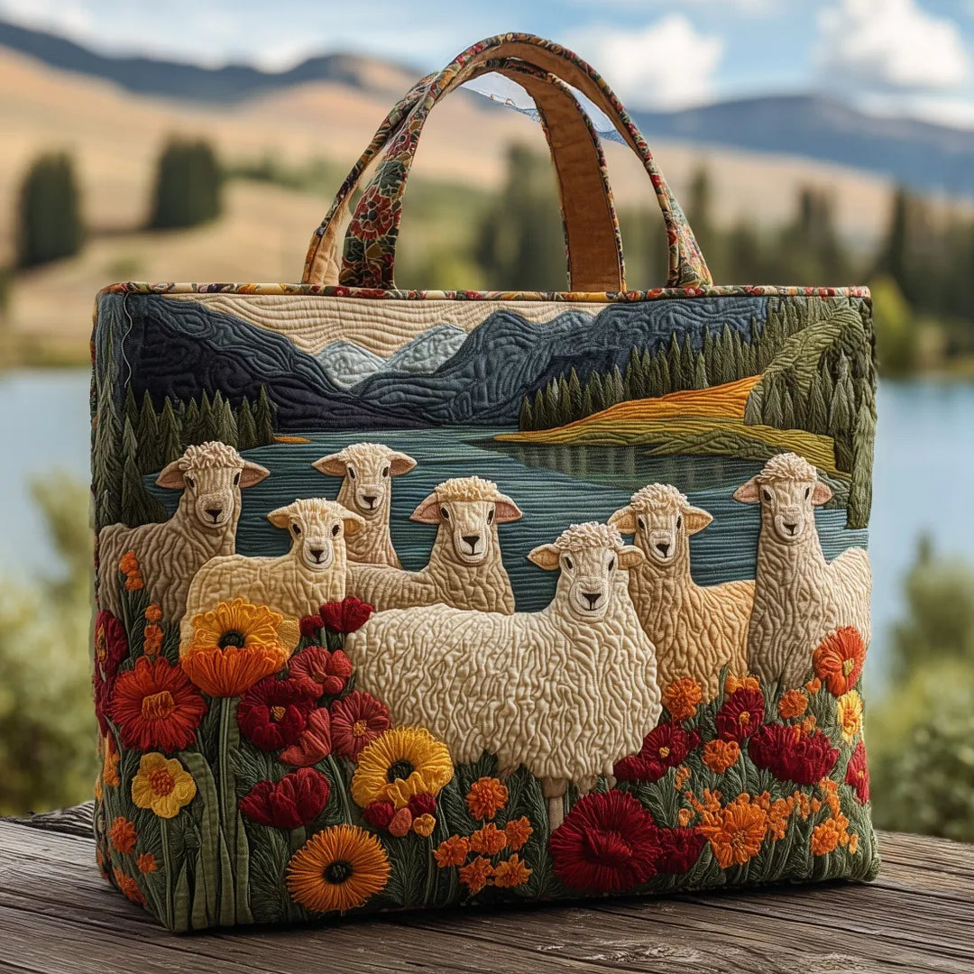 Handcrafted Sheep by the Lake Bag