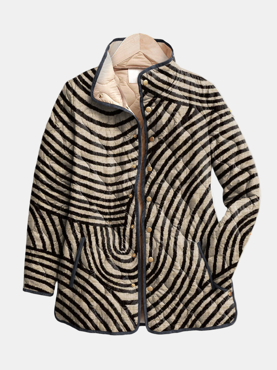 Enid | Hand-Drawn Circle Quilted Jacket