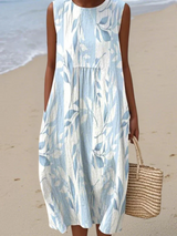 Cecily | Leafy Print Midi Dress