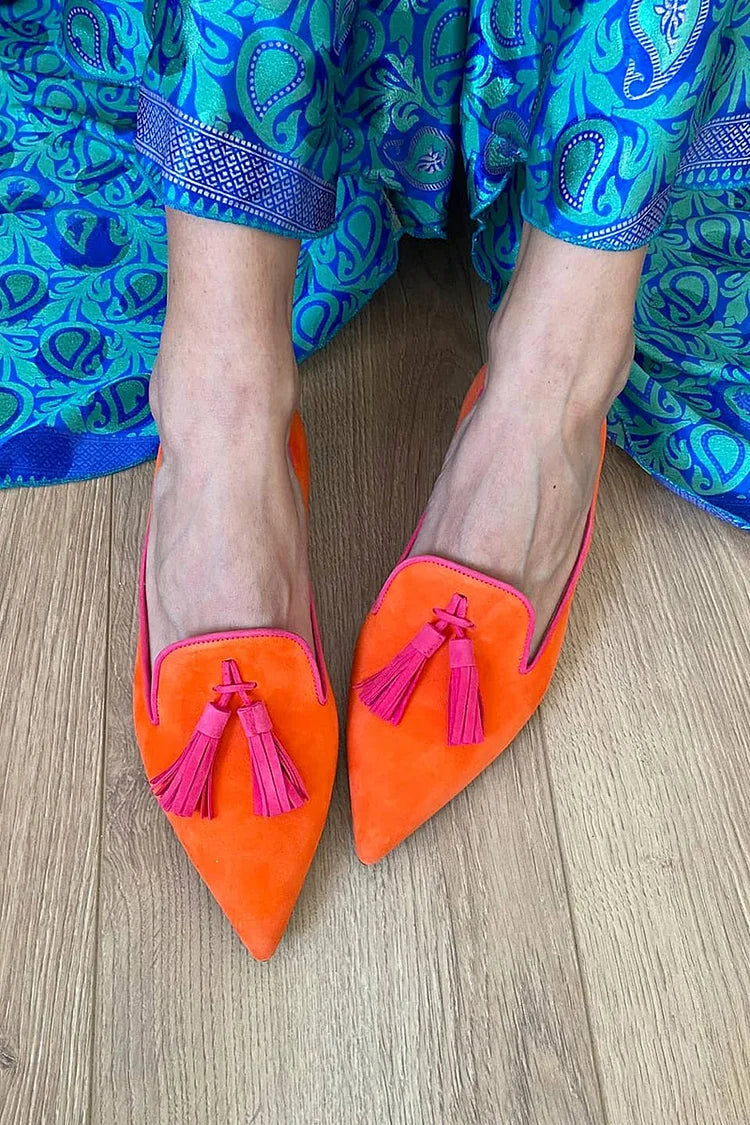 Portia - Boho Slipper with Fringes