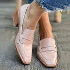 Karina | Blush Block Heel Loafers
