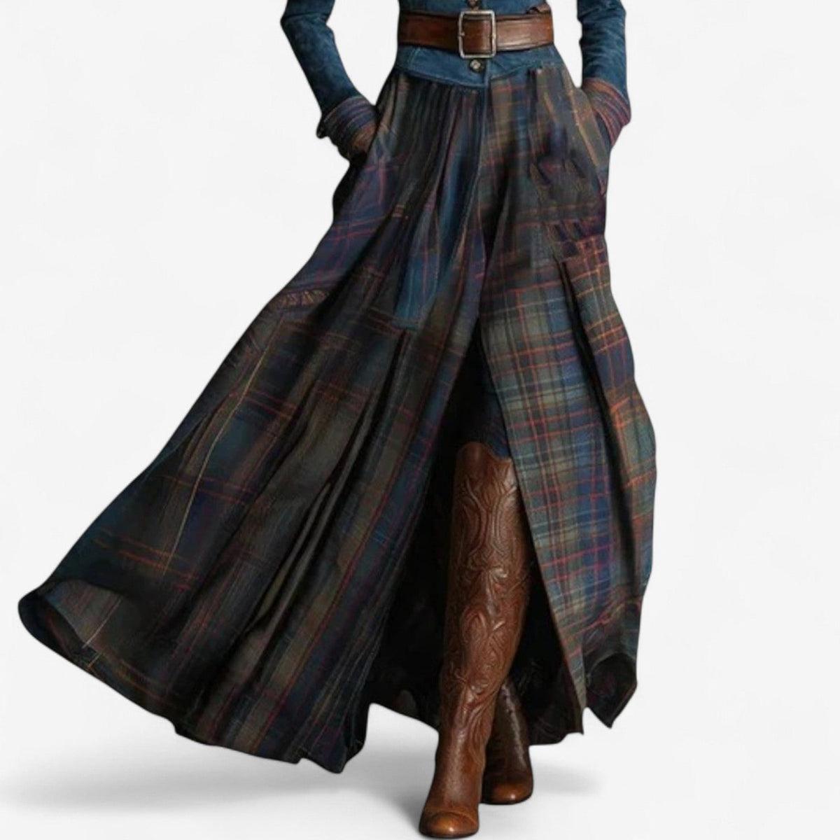 Fouziha | Elegant Belted Dress