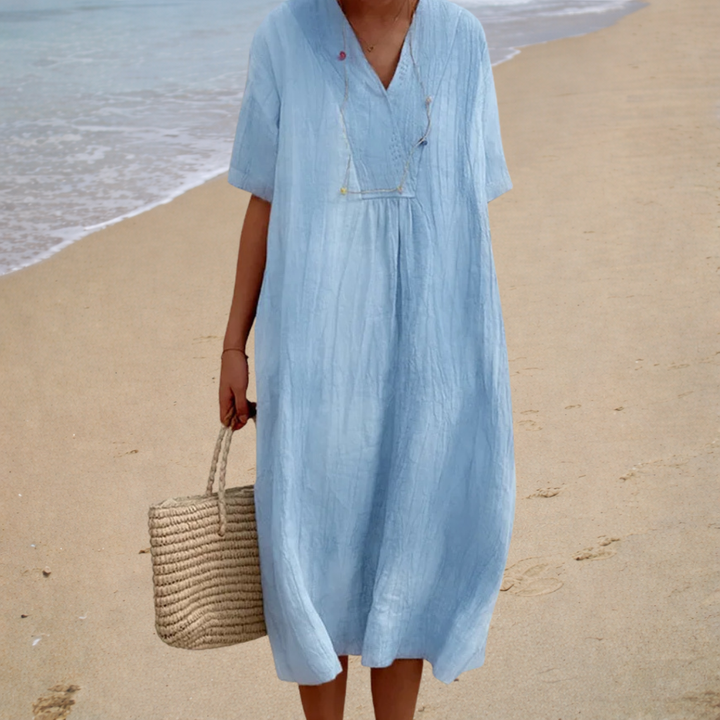 Casual | Subtle V-Neck Long Dress