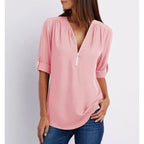 Gwen | Chic Zipper Blouse