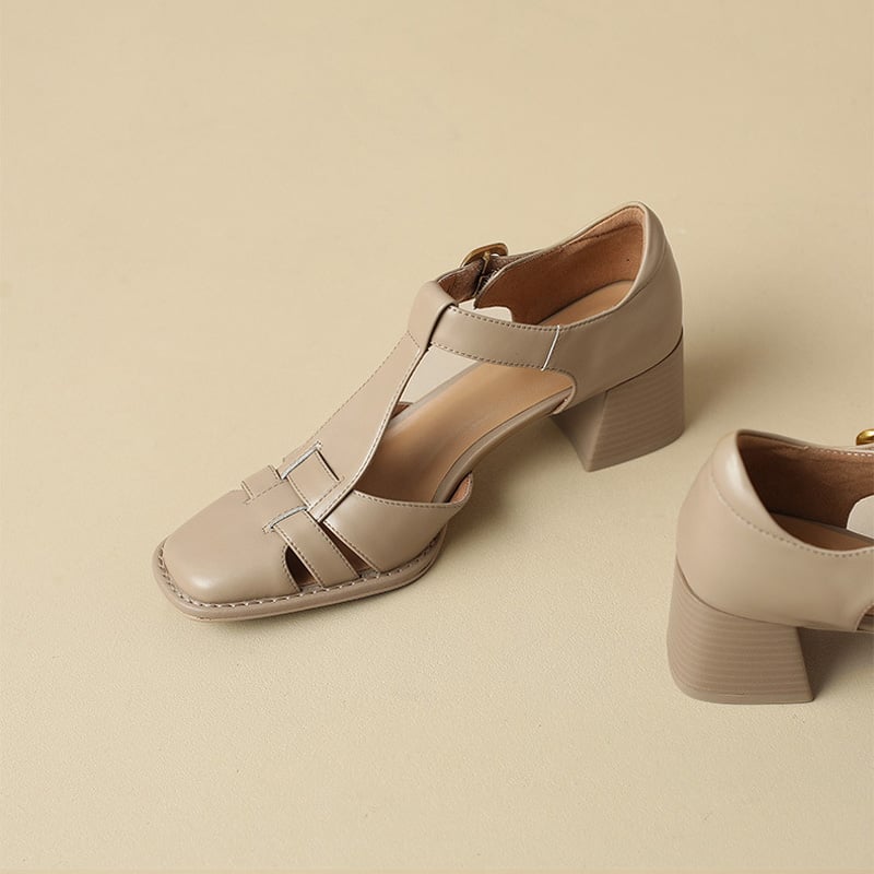 Famke | Sandals with Square Toe
