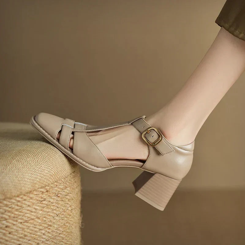 Famke | Sandals with Square Toe