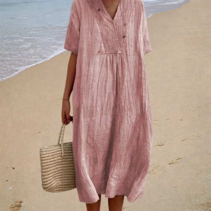 Casual | Subtle V-Neck Long Dress