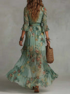Aurora | Floral Maxi Dress with Romantic Asymmetric Hem