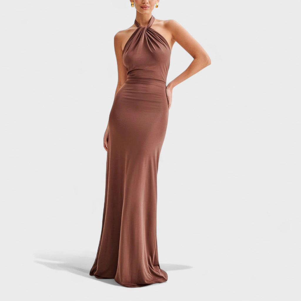 Riva | Sleek Halter Maxi Dress