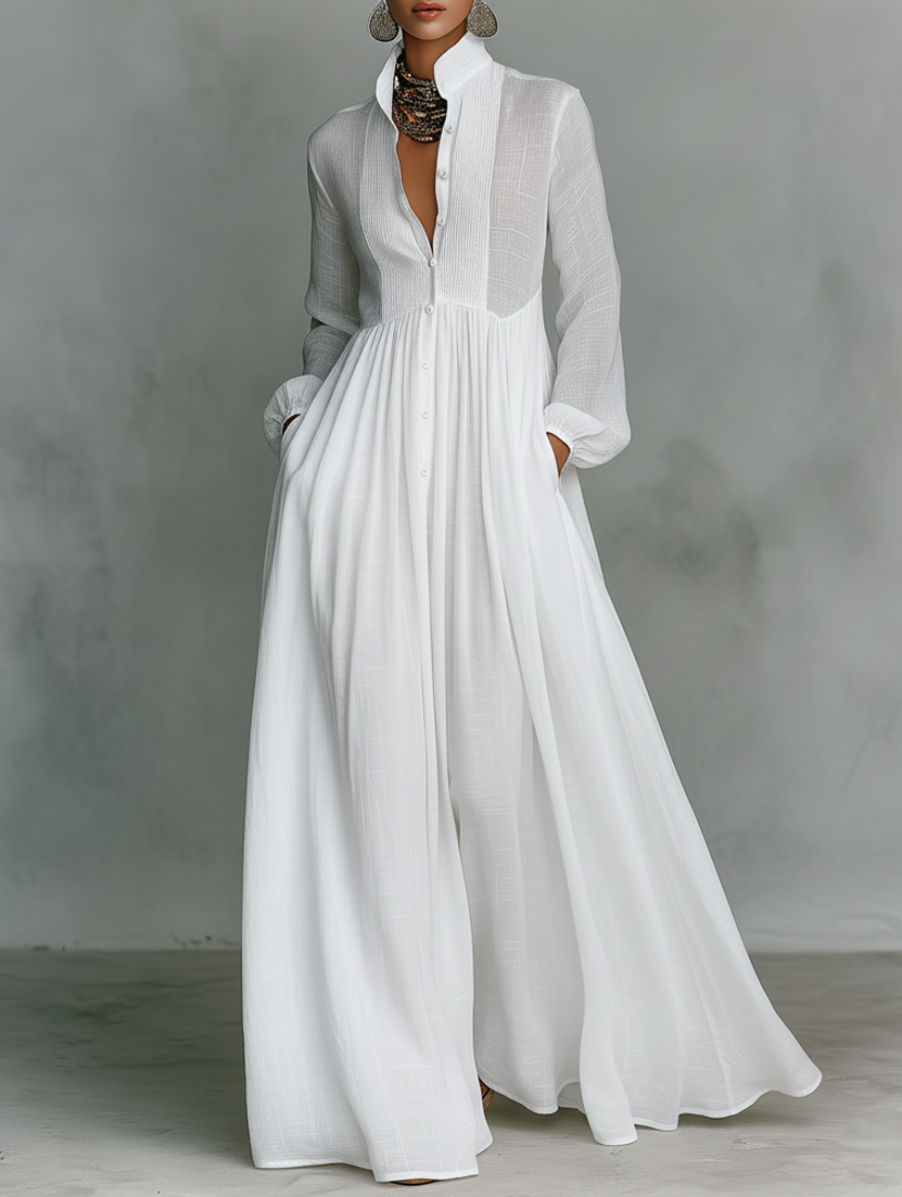 Alisa | Minimalist Linen Maxi Dress