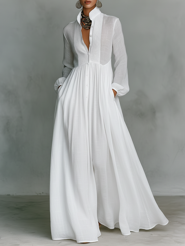 Alisa | Minimalist Linen Maxi Dress