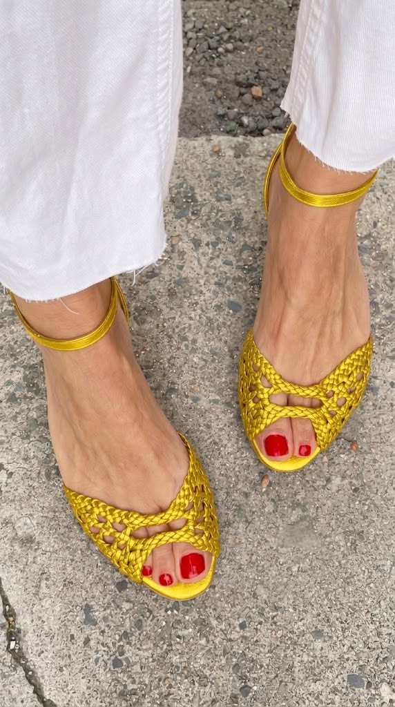 SANTORINI | GOLDEN WOVEN SANDALS