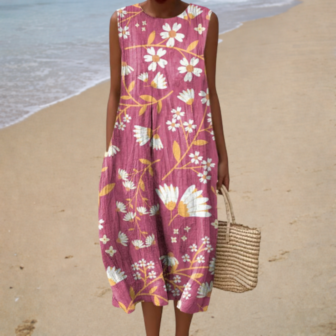 Floral | Romantic Sleeveless Midi Dress