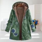 Arianna | Sage Green Fleece-Lined Hooded Coat