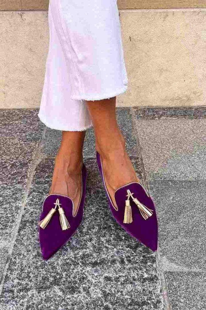 Portia - Boho Slipper with Fringes
