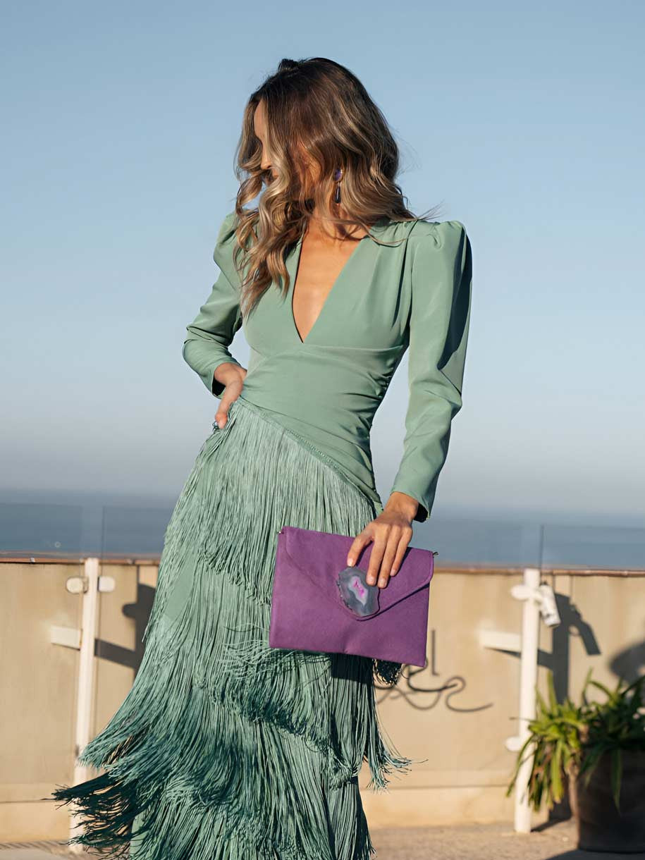 Salvia | Fringe Dress