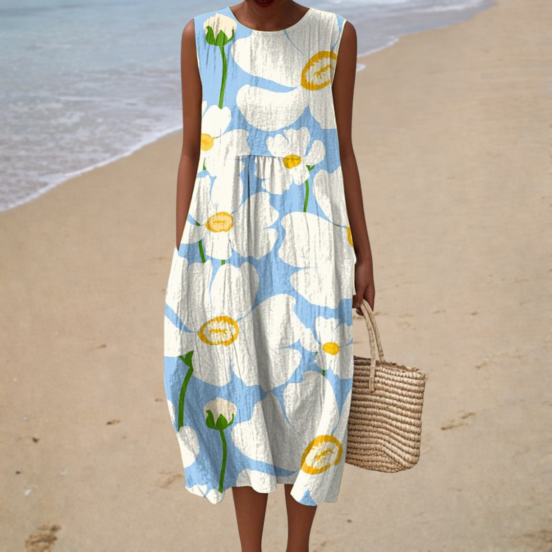 Solar Graphic | Balloon Midi Dress