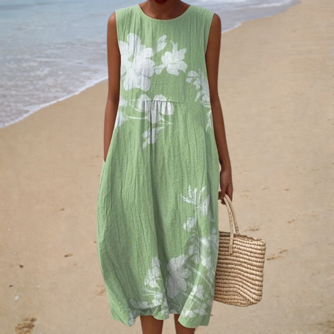 Natural | Sleeveless Midi Dress