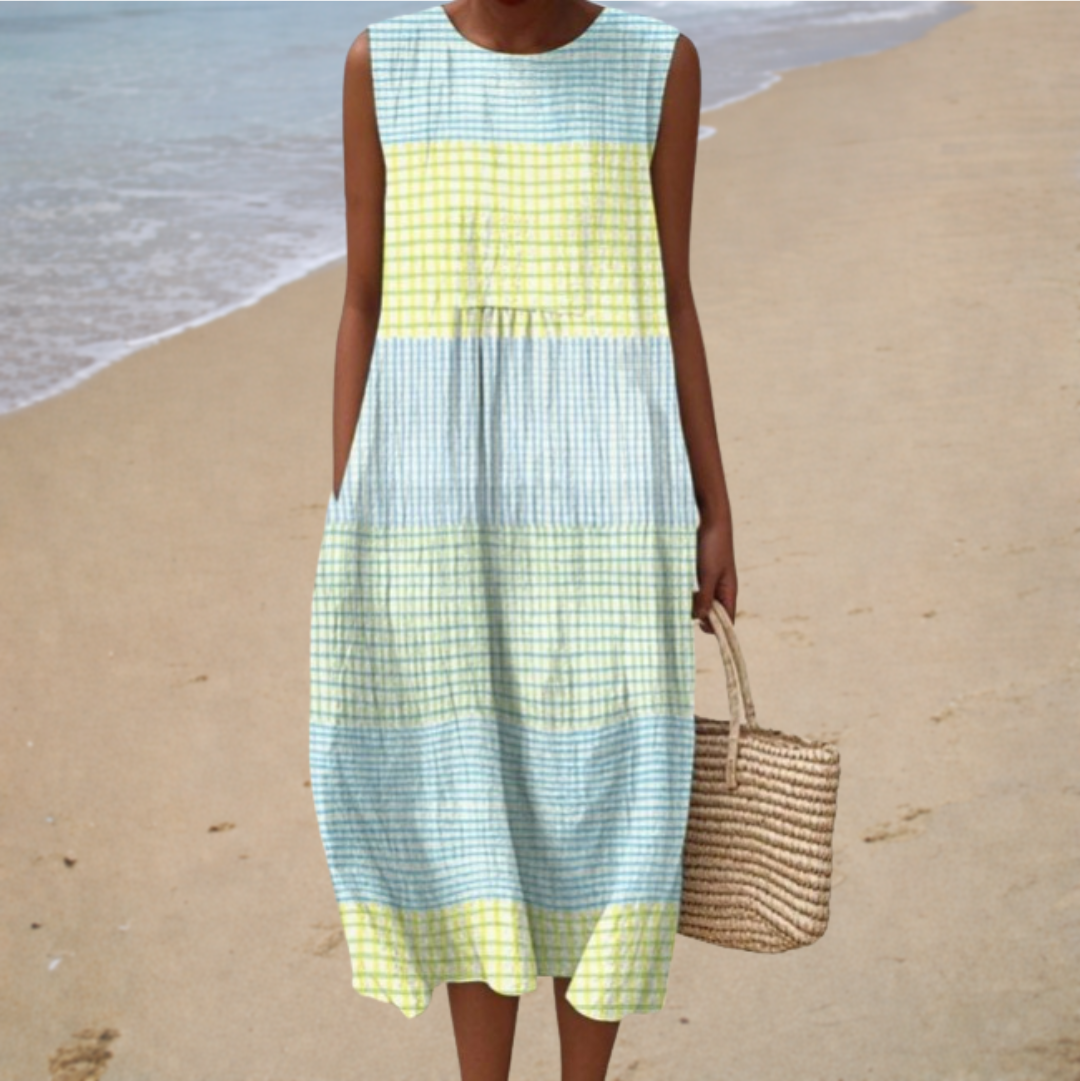 Casual | Round-Neck Midi Dress