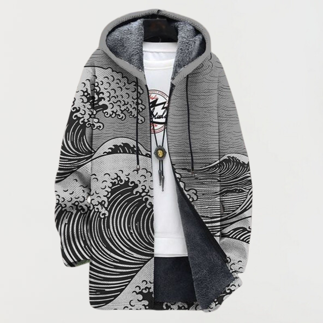 Marianne | Women's Wave-Pattern Hooded Coat