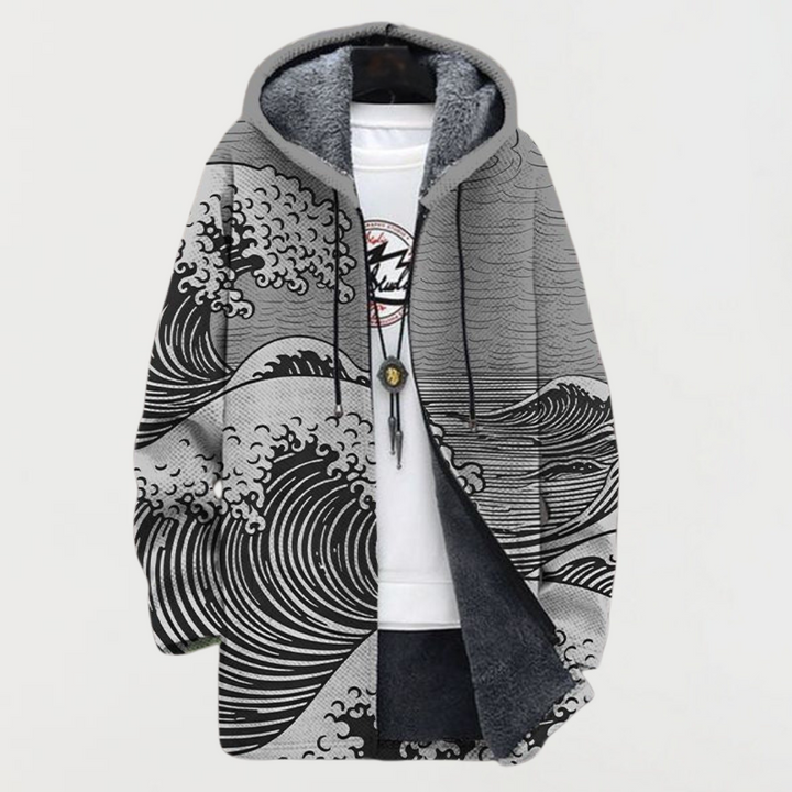 Marianne | Women's Wave-Pattern Hooded Coat