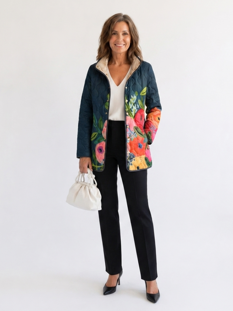 Susannah | Painted Floral Quilted Jacket