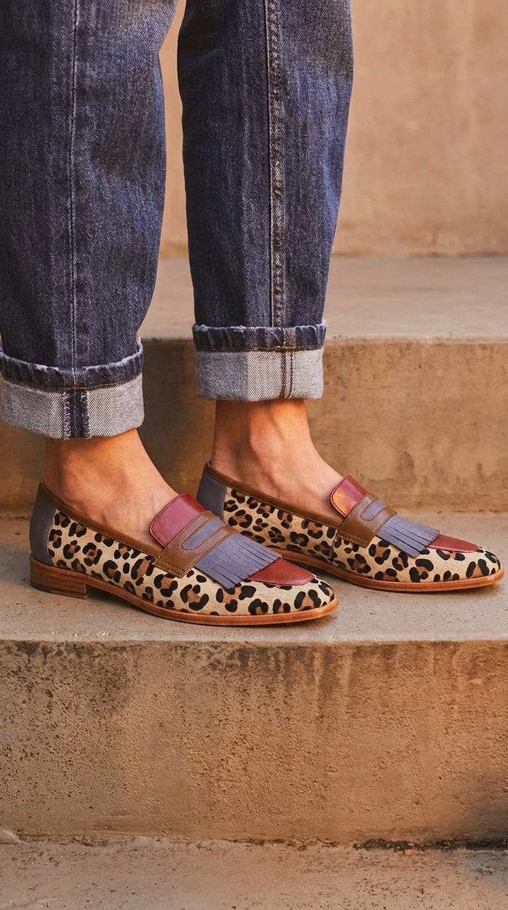 Zelda - Elegant Leopard Print Moccasins