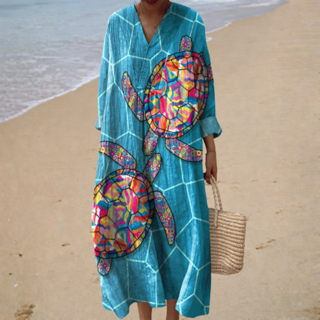 Turtle Print | Long Dress