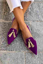 Portia | Plum Tassel Flats